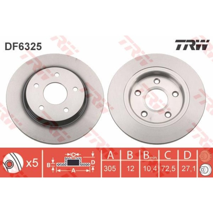 Диск тормозной TRW DF6325