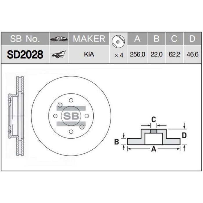 Диск тормозной SANGSIN SD2028