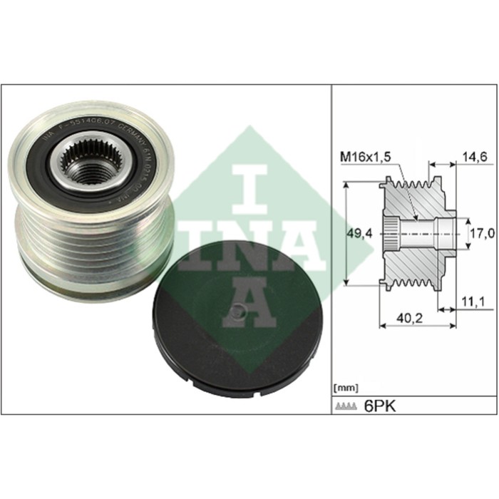 Шкив генератора INA 535012410