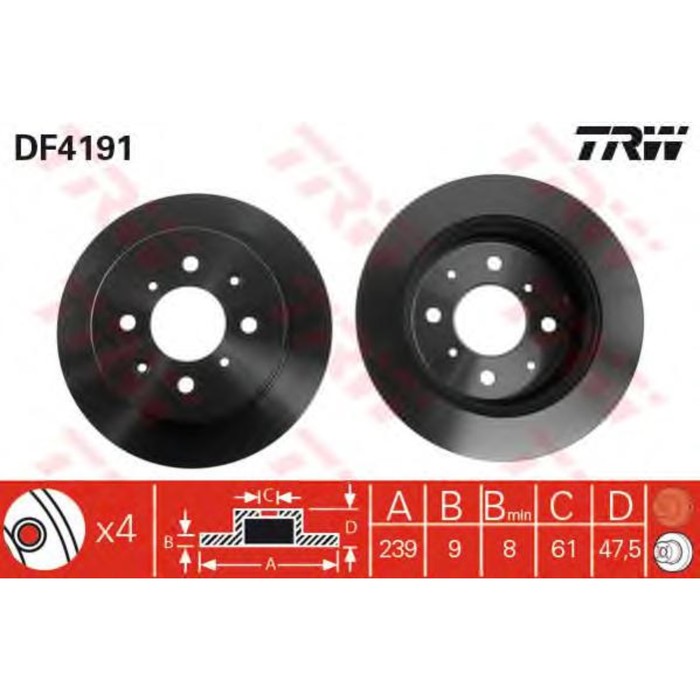 Диск тормозной TRW DF4191