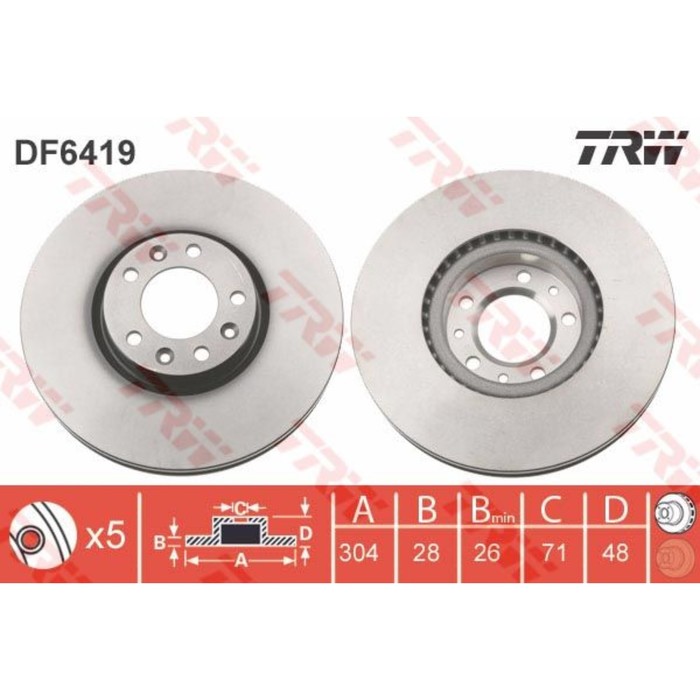 Диск тормозной TRW DF6419