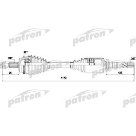 Полуось Patron PDS0138 3175612