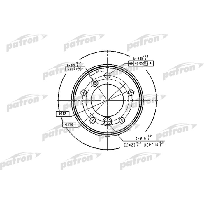 Диск тормозной Patron PBD4087