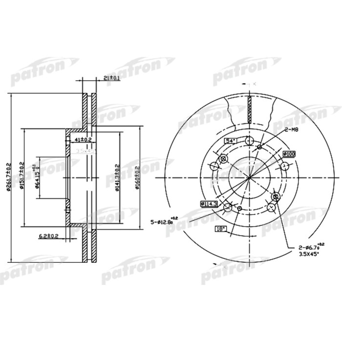 Диск тормозной Patron PBD7195