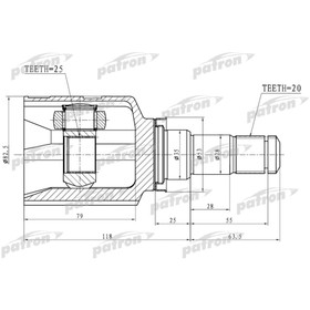 Шрус внутренний Patron PCV1763 3175394