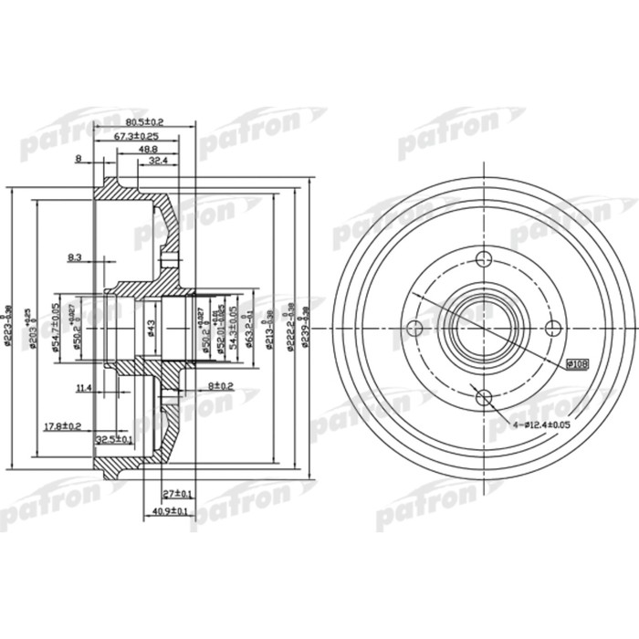 Барабан тормозной Patron PDR1057