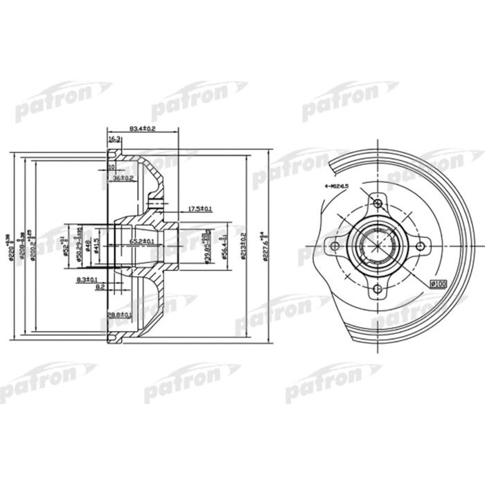 Барабан тормозной Patron PDR1115