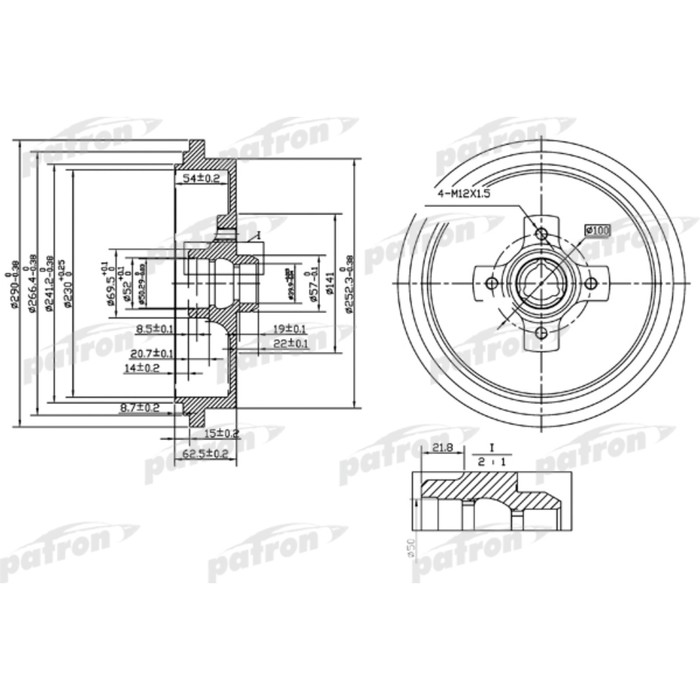 Барабан тормозной Patron PDR1192