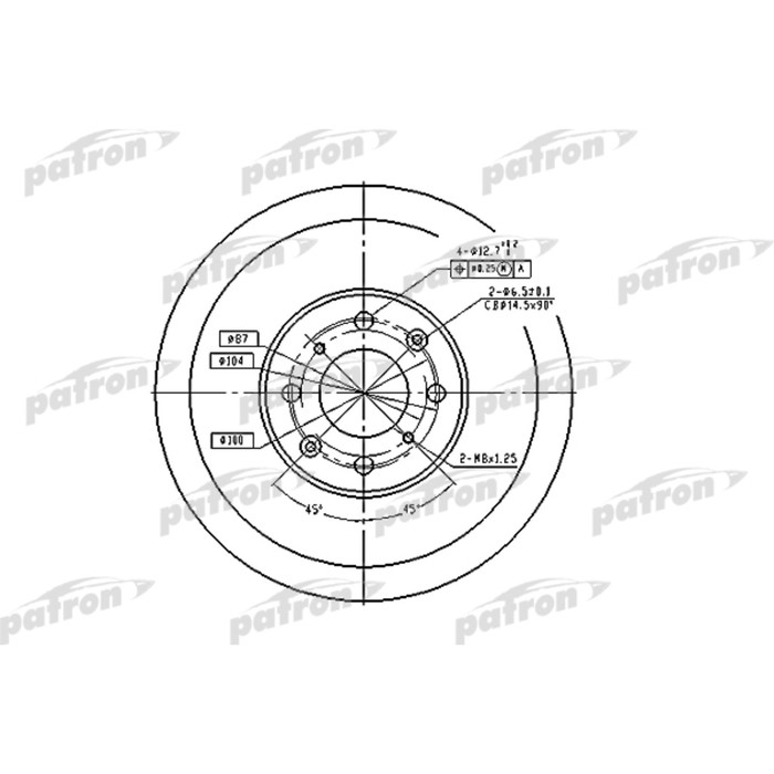 Диск тормозной Patron PBD1436