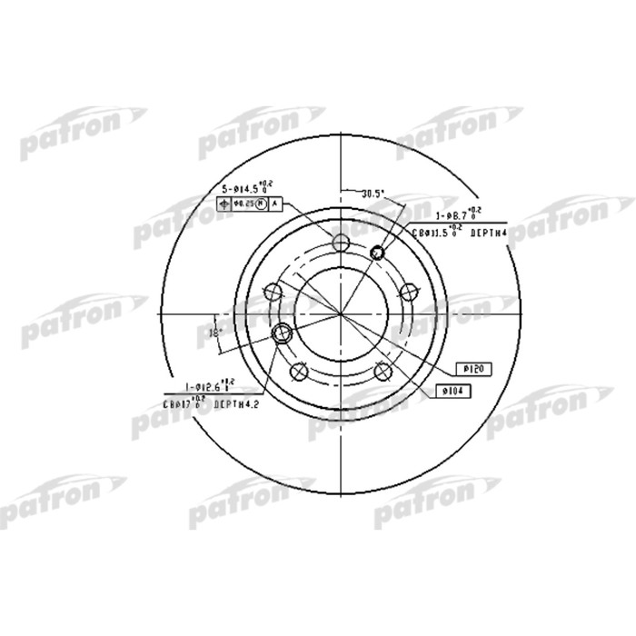 Диск тормозной Patron PBD2555