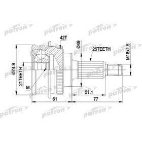 Шрус наружный Patron PCV1266 3181006