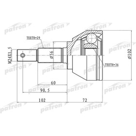 Шрус наружный Patron PCV1698 3181097