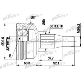 Шрус наружный Patron PCV8957 3181182