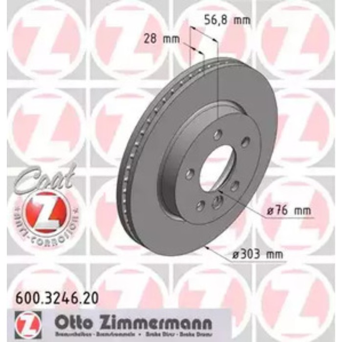 Диск тормозной ZIMMERMANN 600.3246.20