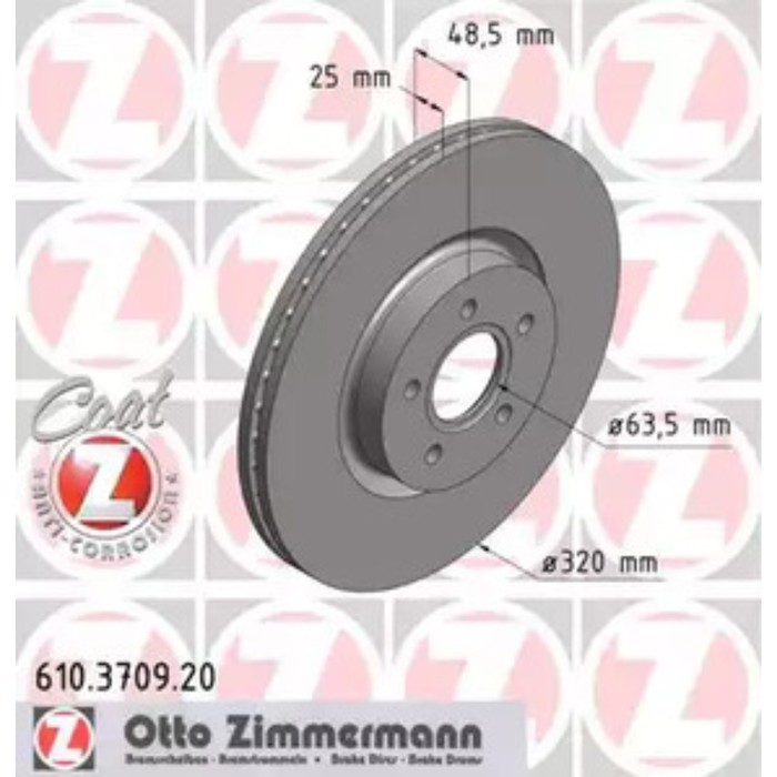 Диск тормозной ZIMMERMANN 610.3709.20