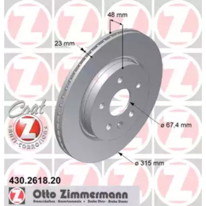 Диск тормозной ZIMMERMANN 430.2618.20