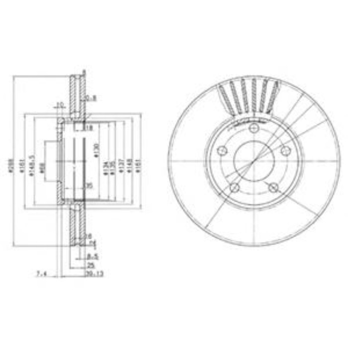 Диск тормозной DELPHI BG2745