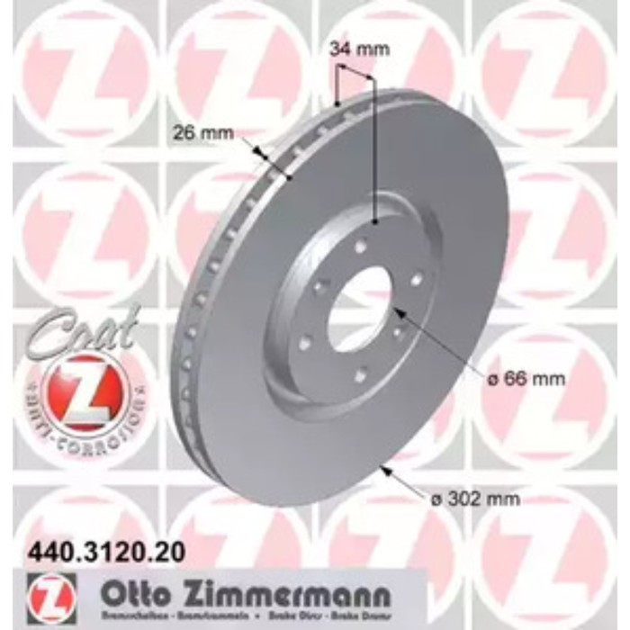 Диск тормозной ZIMMERMANN 440.3120.20