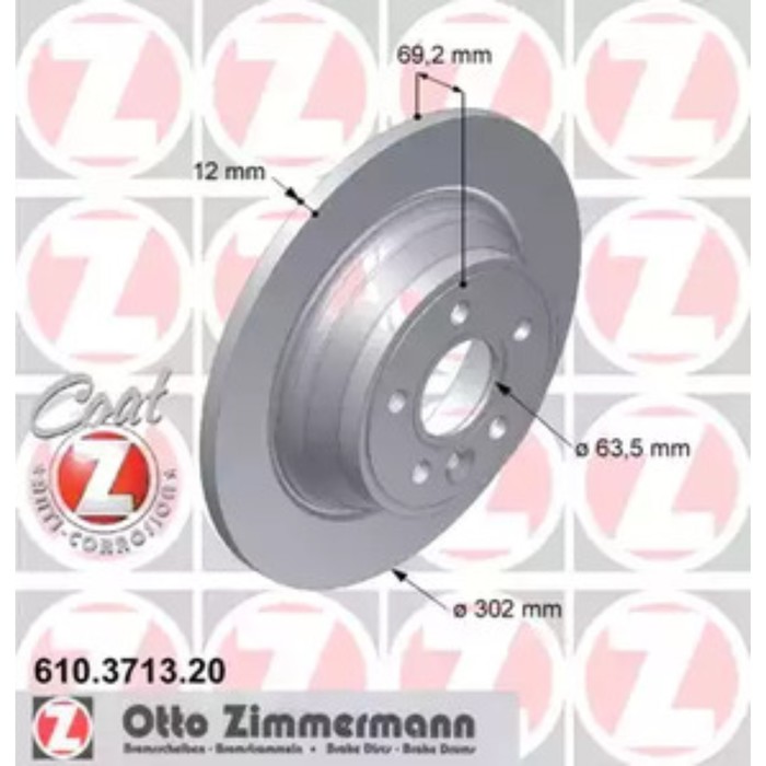 Диск тормозной ZIMMERMANN 610.3713.20