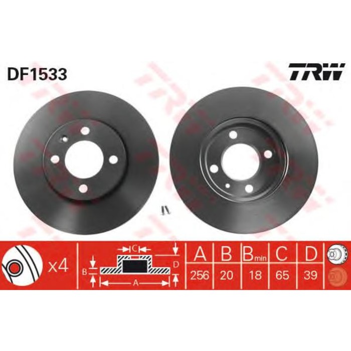 Диск тормозной  TRW DF1533