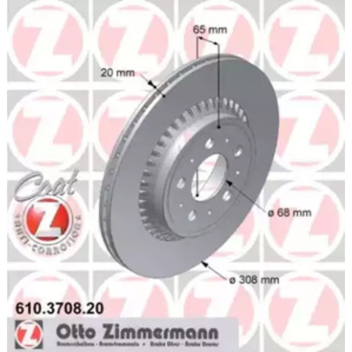 Диск тормозной ZIMMERMANN 610.3708.20