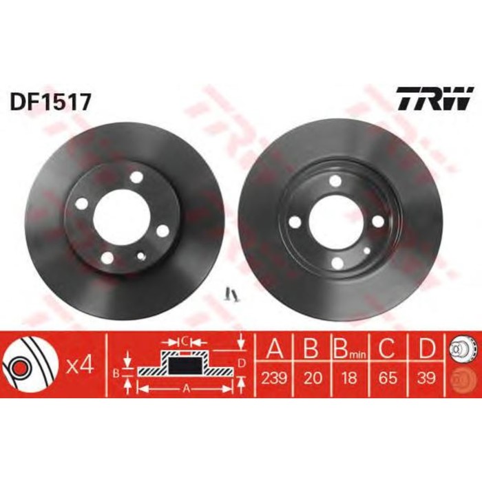 Диск тормозной  TRW DF1517