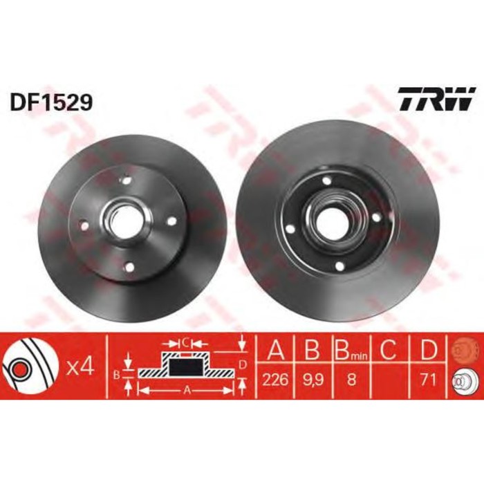 Диск тормозной  TRW DF1529