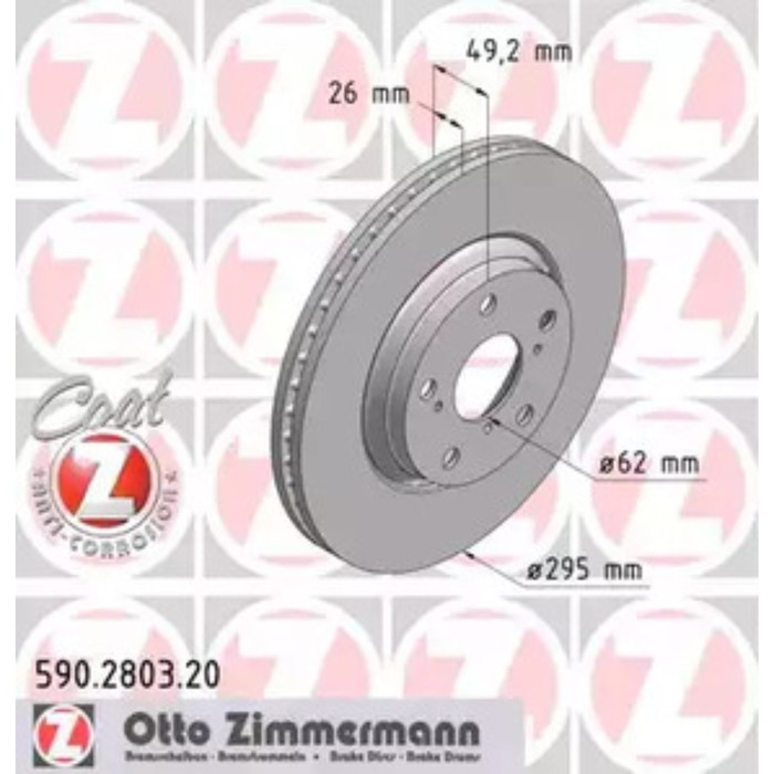 Диск тормозной ZIMMERMANN 590.2803.20