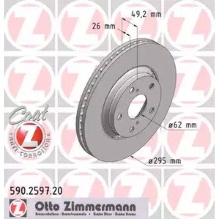 Диск тормозной ZIMMERMANN 590.2597.20