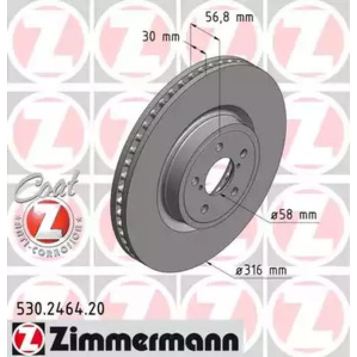 Диск тормозной ZIMMERMANN 530.2464.20