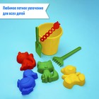 Набор для игры в песке №1: ведёрко, 4 формочки для песка, грабельки, лопатка, МИКС - фото 108190542