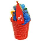 Набор для игры в песке №1: ведёрко, 4 формочки для песка, грабельки, лопатка, МИКС - фото 108190548