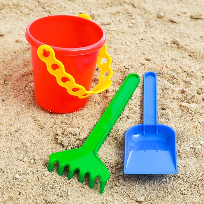 Набор для игры в песке №29: ведёрко, лопатка, грабельки