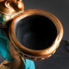 Фигура с кашпо "Девушка в платье" бронза голубой-зеленый, 1,2 л / 21х84х34см - фото 422092