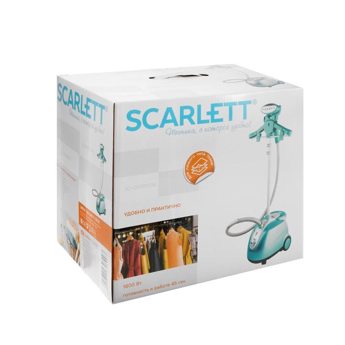 Отпариватель Scarlett SC-GS130S06, напольный, 1800 Вт, 1600 мл, 45 г/мин, бирюзовый - фото 46641