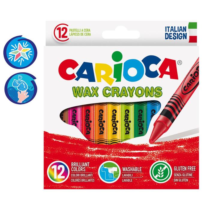 Carioca Wax Crayons Wax Coloured Crayons 12 2 Pack 