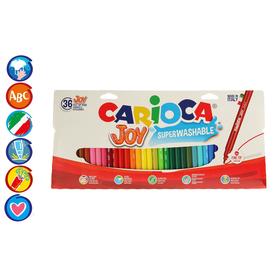 Фломастеры 36 цветов Carioca "Joy" 2.6 мм, смываемые, картон, европодвес