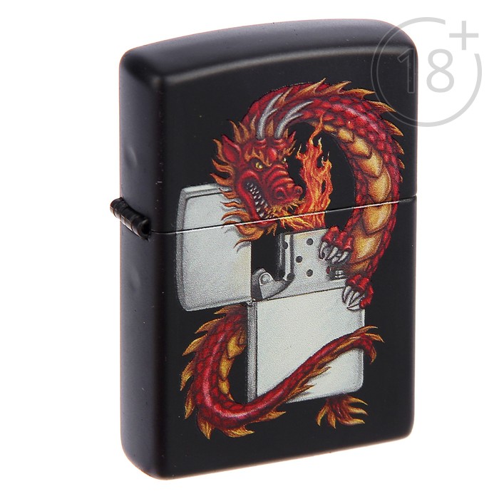 Зажигалка ZIPPO 218 ORIENTAL DRAGON с покрытием Black Matte