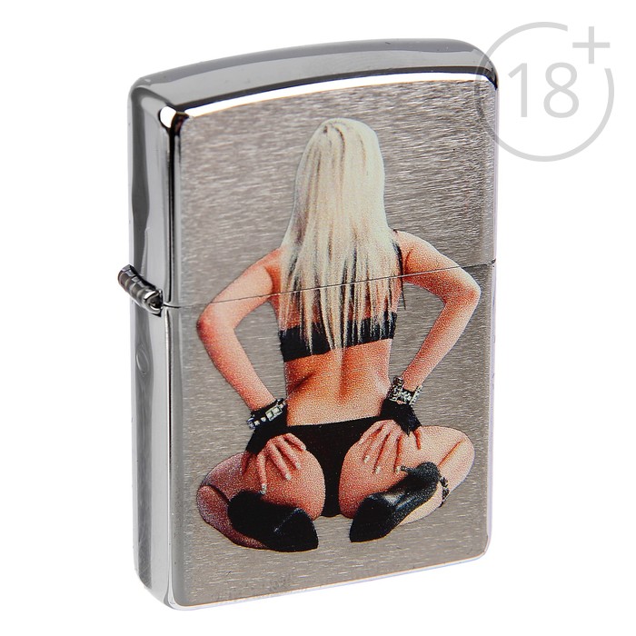 Зажигалка ZIPPO 200 SITTING BLONDE с покрытием Brushed Chrome