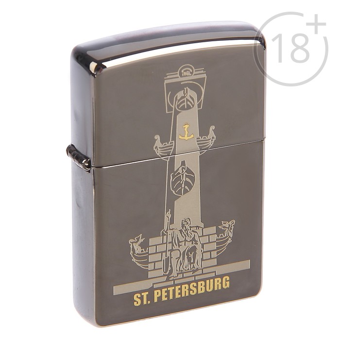 Зажигалка ZIPPO 150 ROSTRAL COLUMN с покрытием Black Ice