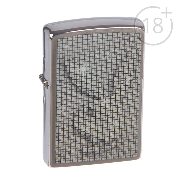 Зажигалка ZIPPO 200 PLAYBOY SPARKLE с покрытием Brushed Chrome