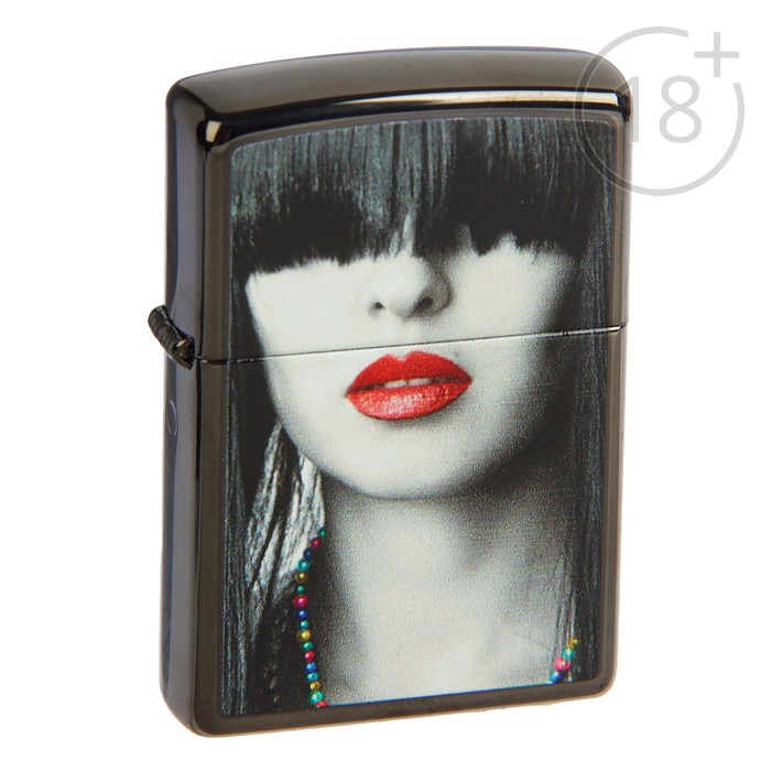 Зажигалка ZIPPO 28536 Red Lips с покрытием Ebony