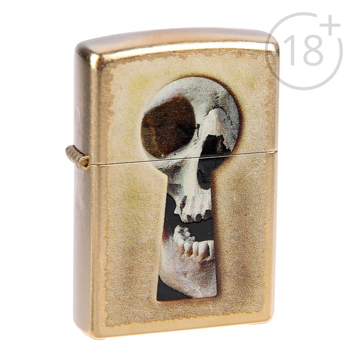 Зажигалка ZIPPO 28540 Keyhole Skull с покрытием Gold Dust