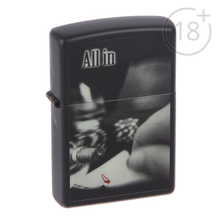 Зажигалка ZIPPO 218 ALL IN ALL с покрытием Black Matte