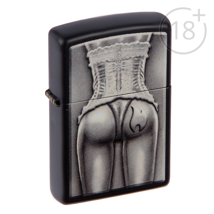 Зажигалка ZIPPO 218 GERMANY - CORSET BACK с покрытием Black Matte