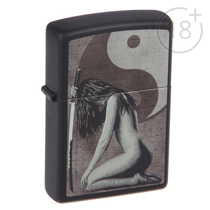 Зажигалка ZIPPO 218 Woman sword с покрытием Black Matte