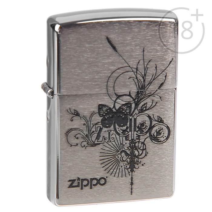 Зажигалка ZIPPO 24800 Classic с покрытием Brushed Chrome