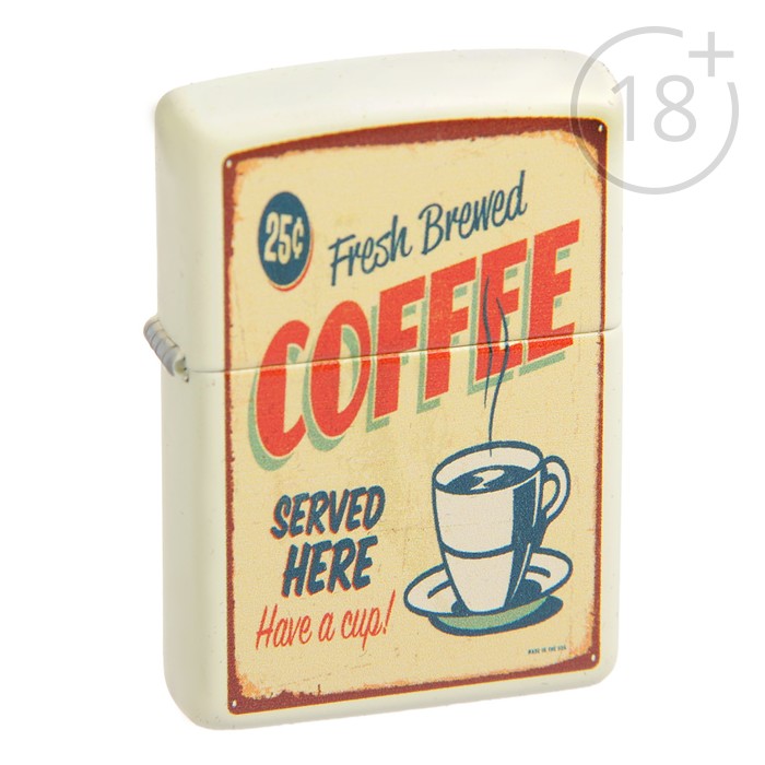 Зажигалка ZIPPO 216 COFFEE VINTAGE с покрытием Cream Matte