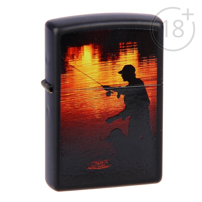 Зажигалка ZIPPO 218 FISHERMAN с покрытием Black Matte