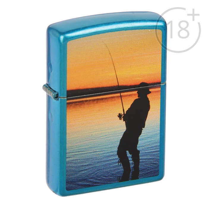 Зажигалка ZIPPO 24534 FISHERMAN с покрытием Cerulean